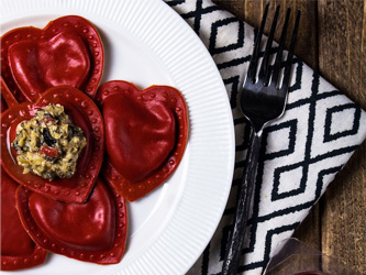 Des raviolis en forme de cœur pour la Saint-Valentin !