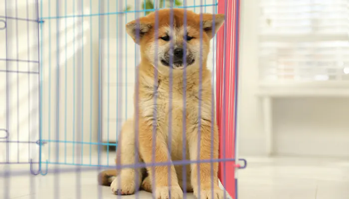 chien en cage
